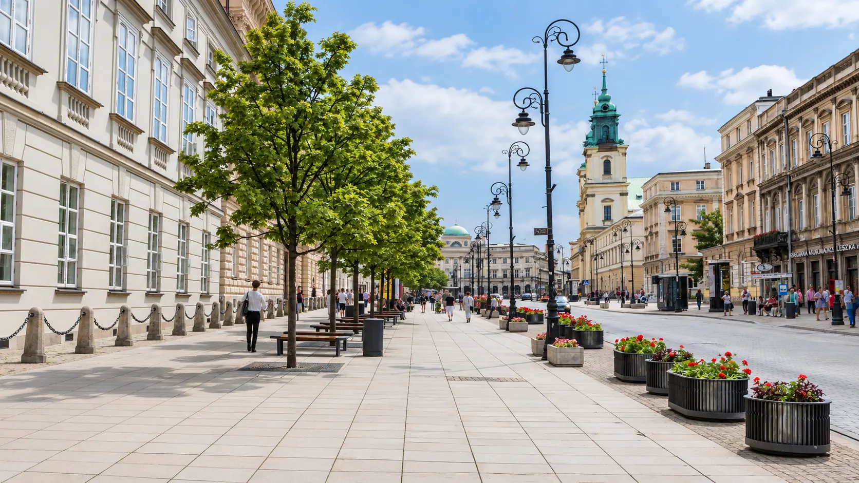 The Royal Route and Holy Cross Church, Warsaw